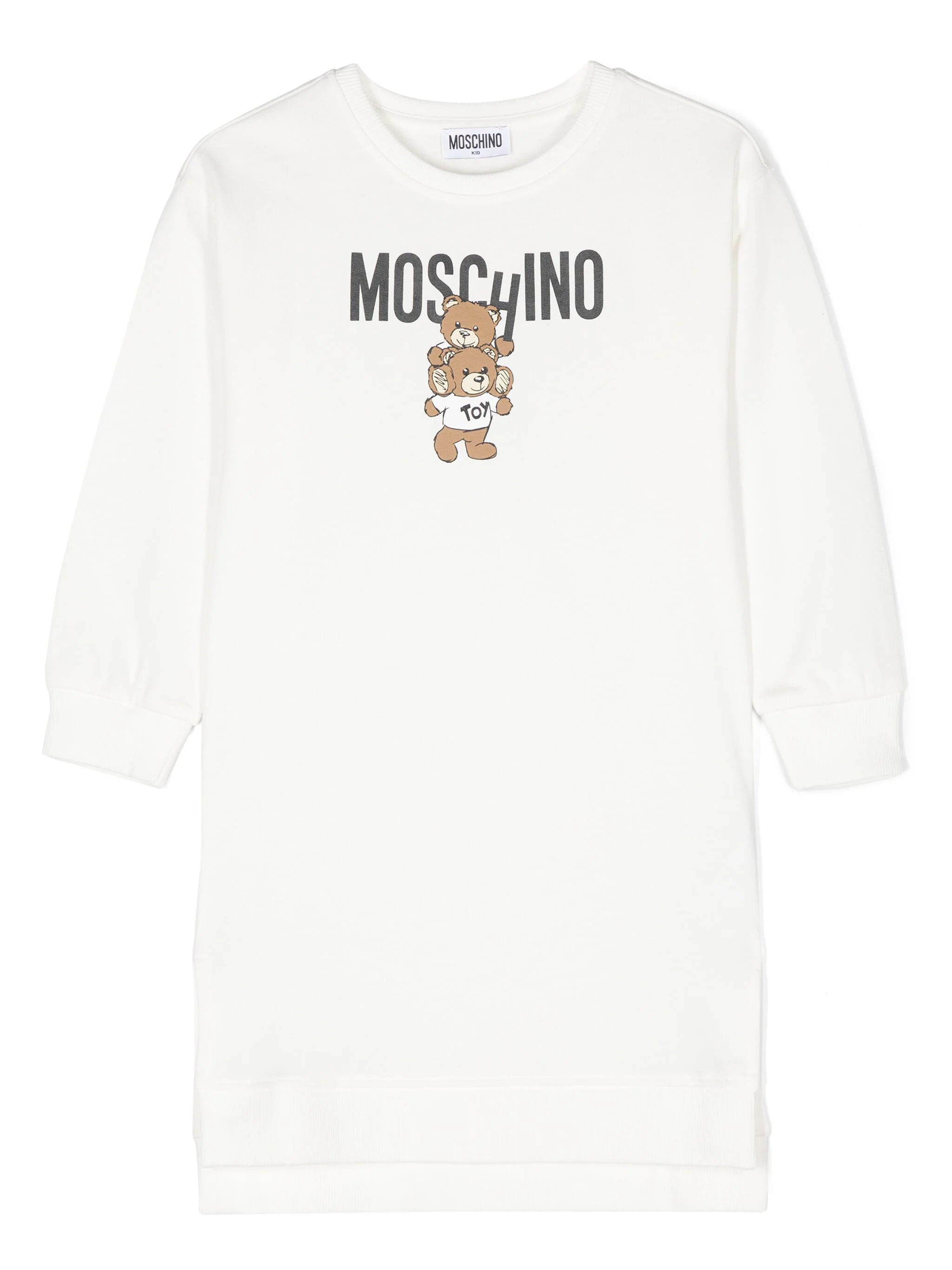 Sweatshirt dress with Teddy Bear Moschino Kids Bianco Grifo210