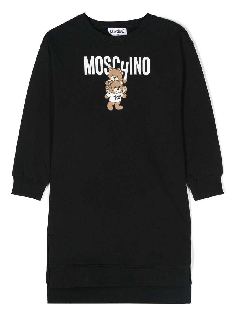 Moschino Kids Sweatshirt dress with teddy bear