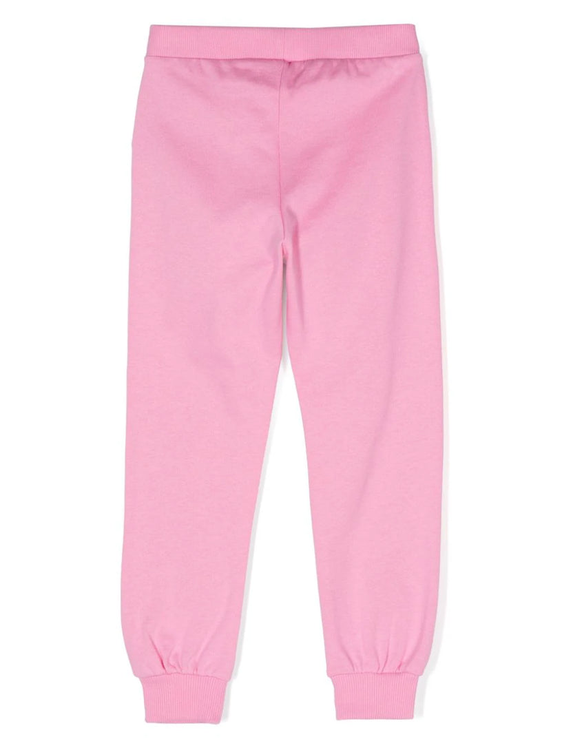 Teddy Bear-print cotton track pants