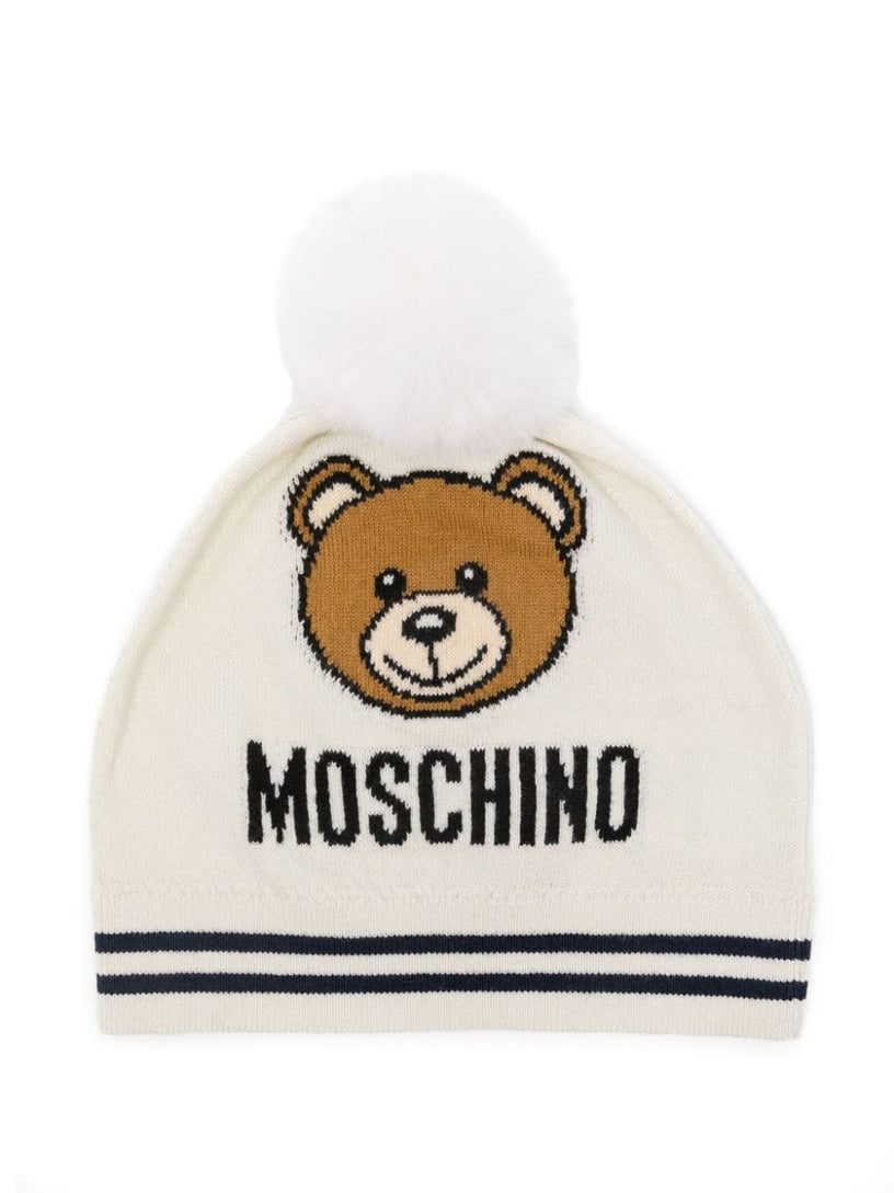 Moschino Kids Beanie with teddy bear