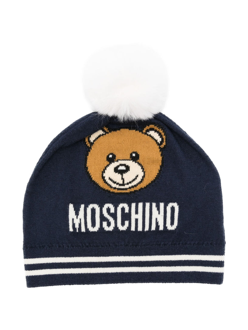 Moschino Kids Beanie with teddy bear