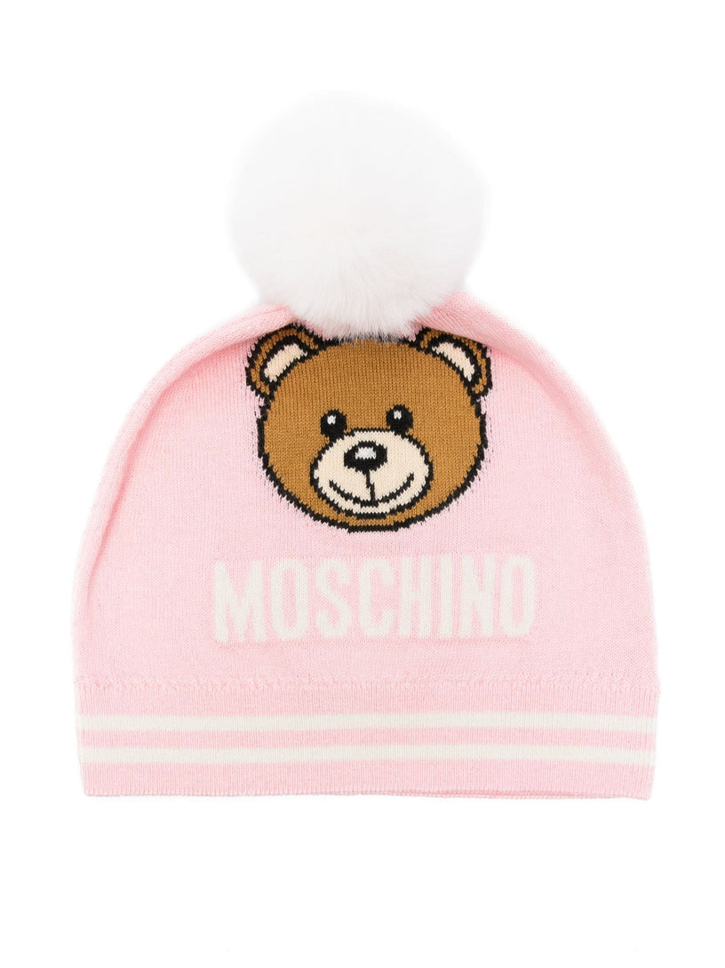 Moschino Kids Beanie with teddy bear