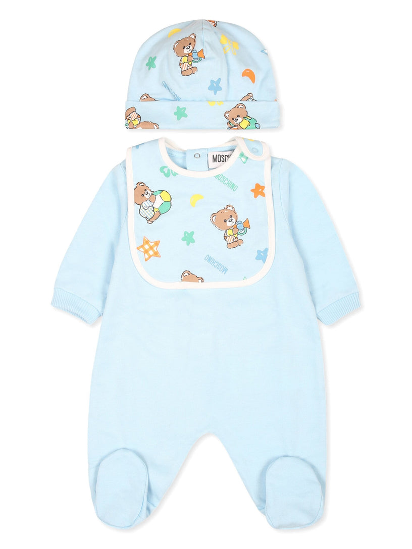 Moschino Kids Teddy bear onesie set with print