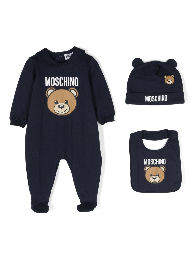 Moschino Kids Onesie set with teddy bear motif