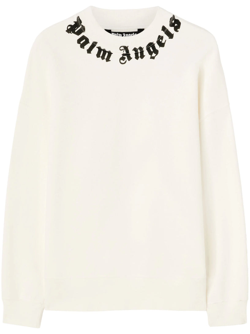 PALM ANGELS Neck logo sweatshirt