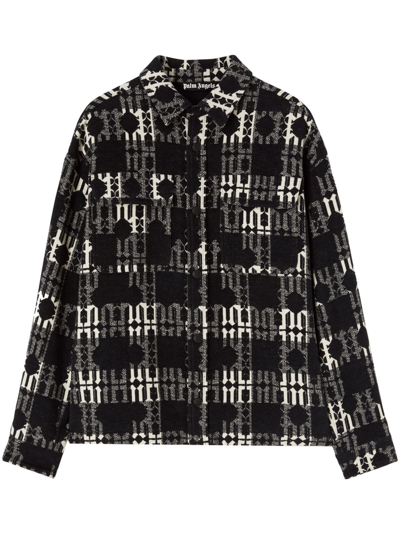 PALM ANGELS Overshirt in check monogram