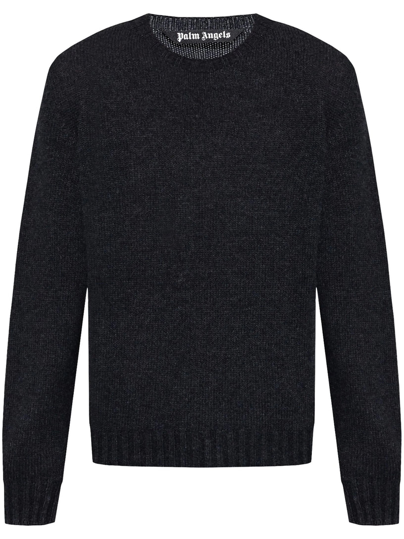 Sweater with Curved Logo