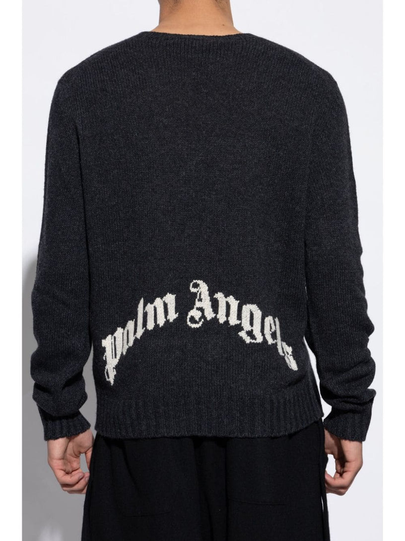 Sweater with Curved Logo