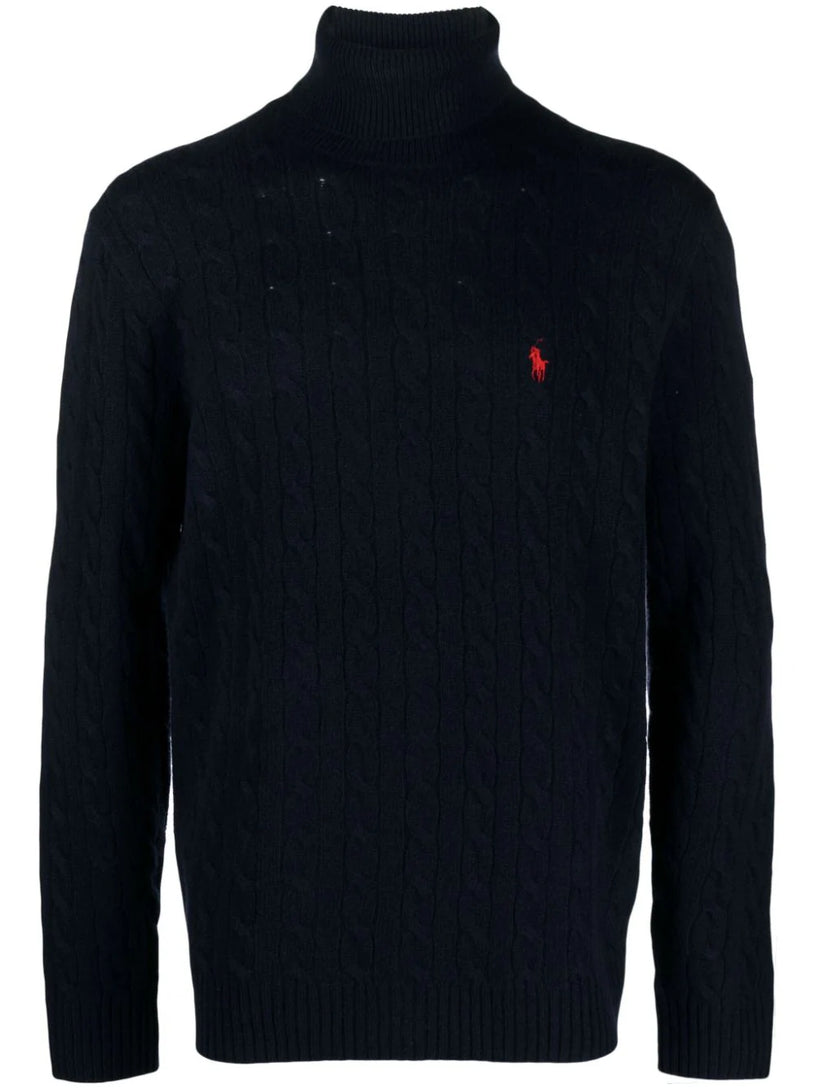 POLO RALPH LAUREN Cashmere and wool cable knit turtleneck