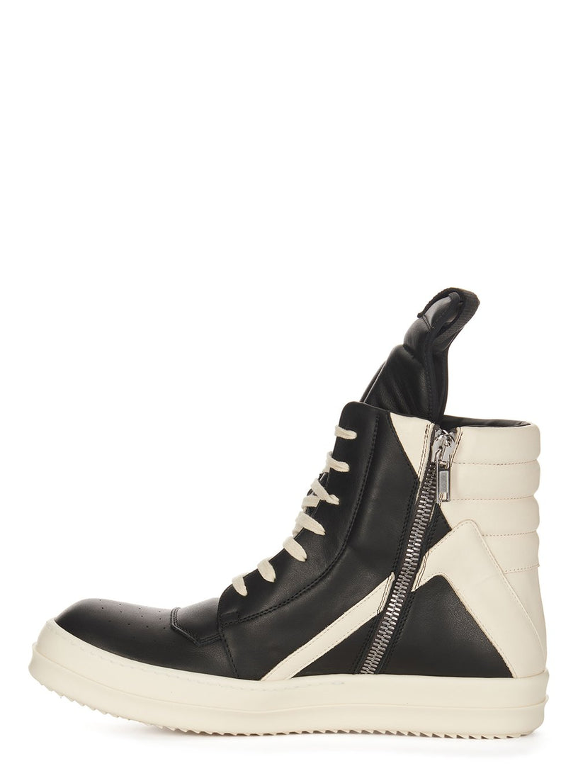 Geobasket in black/milk calf leather