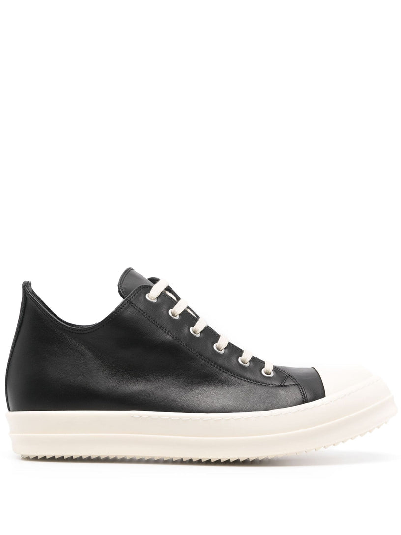 RICK OWENS Low sneaks in grain calf leather