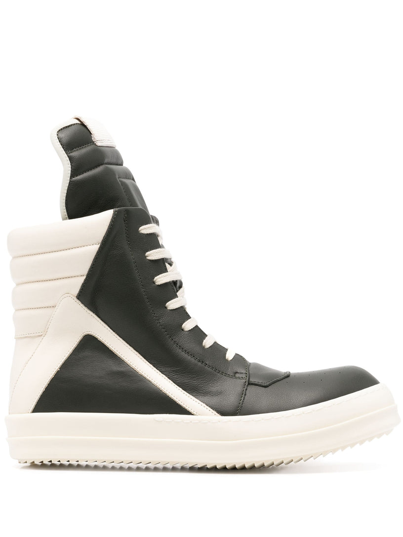 RICK OWENS Geobasket in forest/milk calf leather