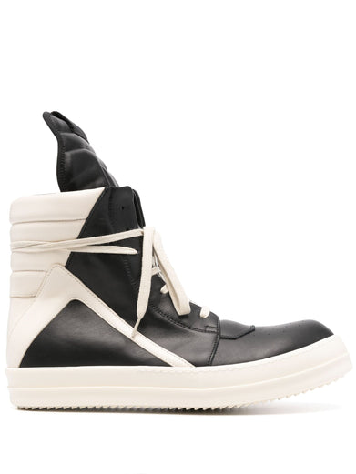 Geobasket in black/milk calf leather