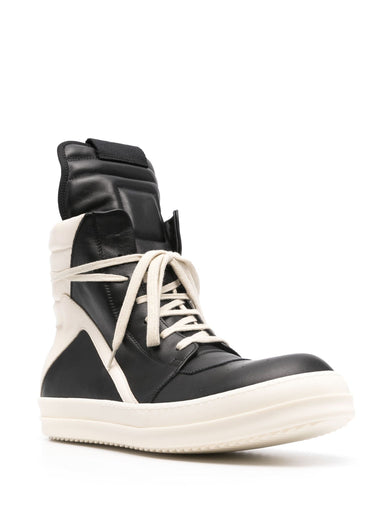 Geobasket in black/milk calf leather