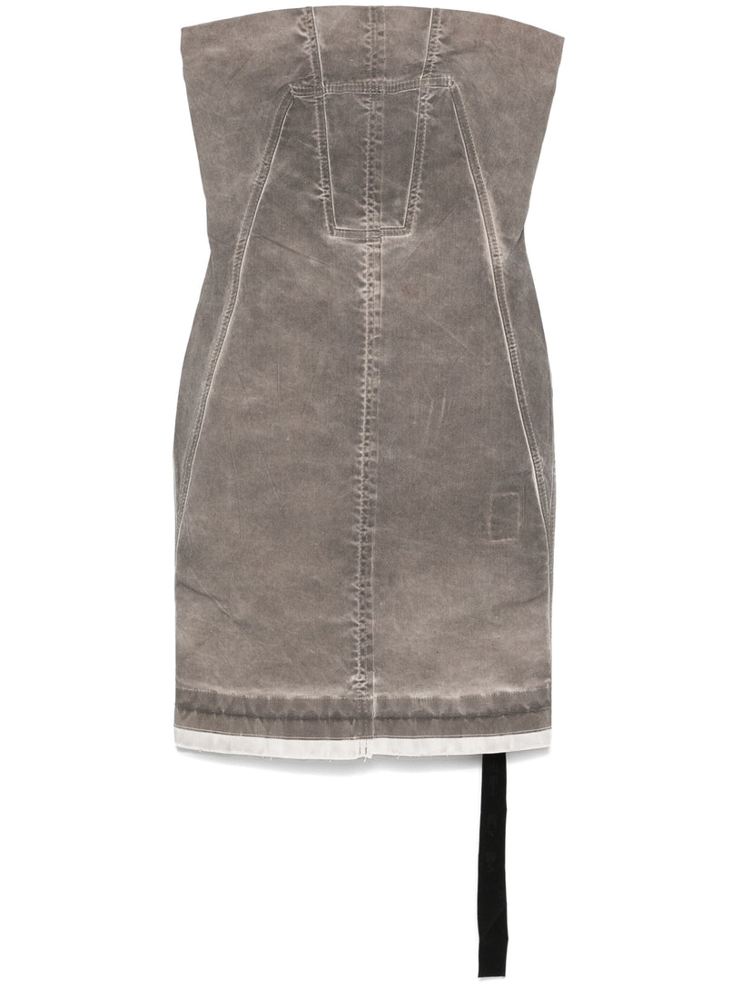 Splintered denim bustier dress