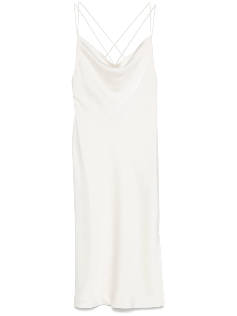 Satin midi slip dress