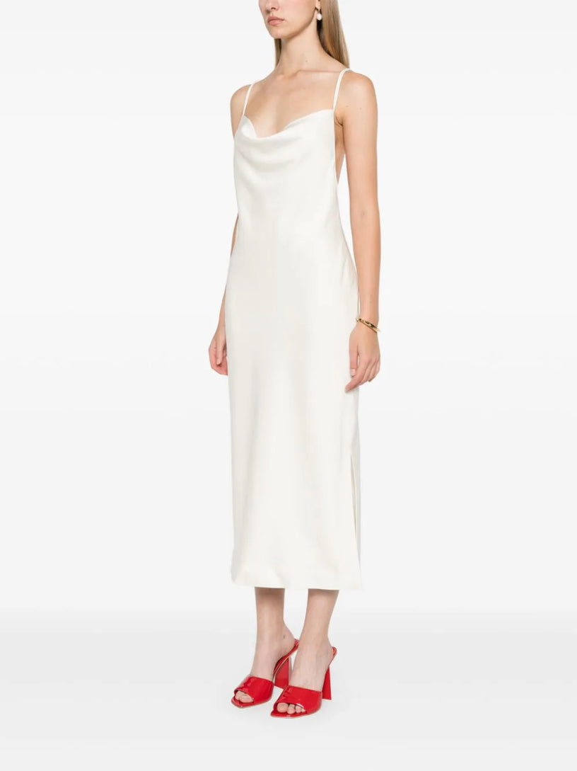 Satin midi slip dress