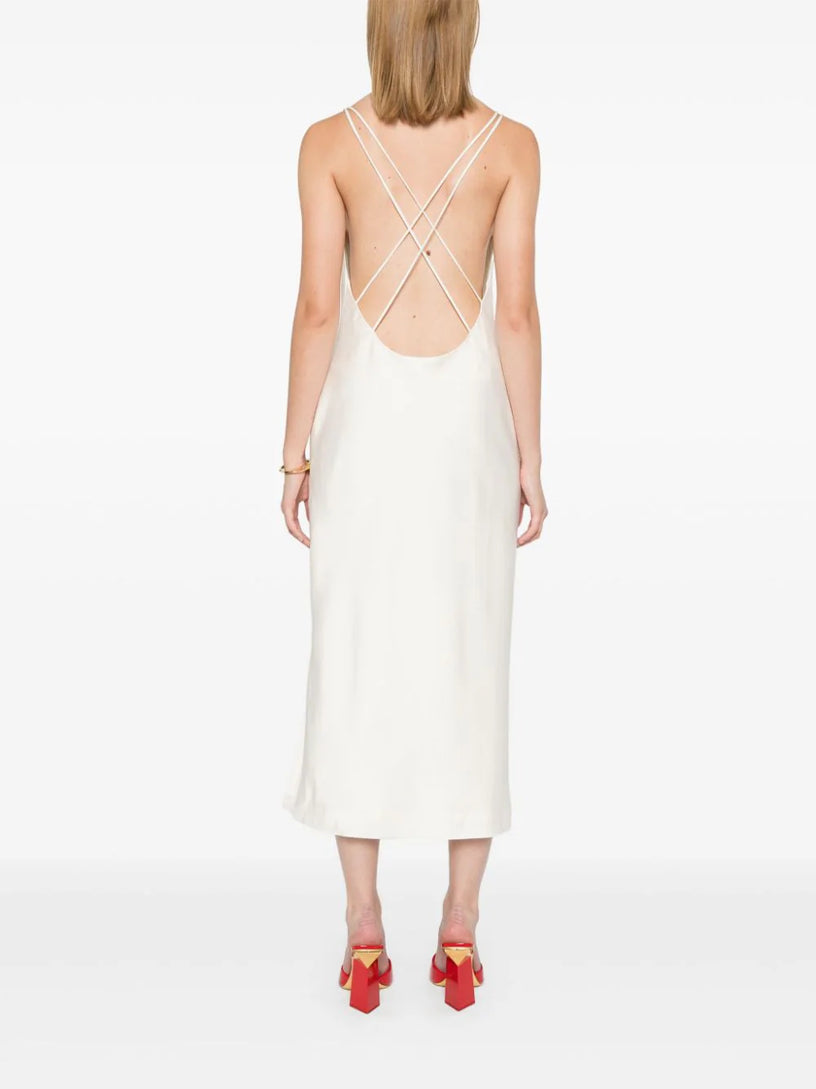 Satin midi slip dress