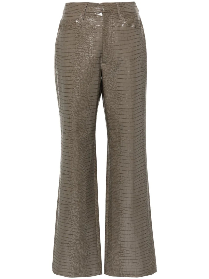 Textured straight pants brown