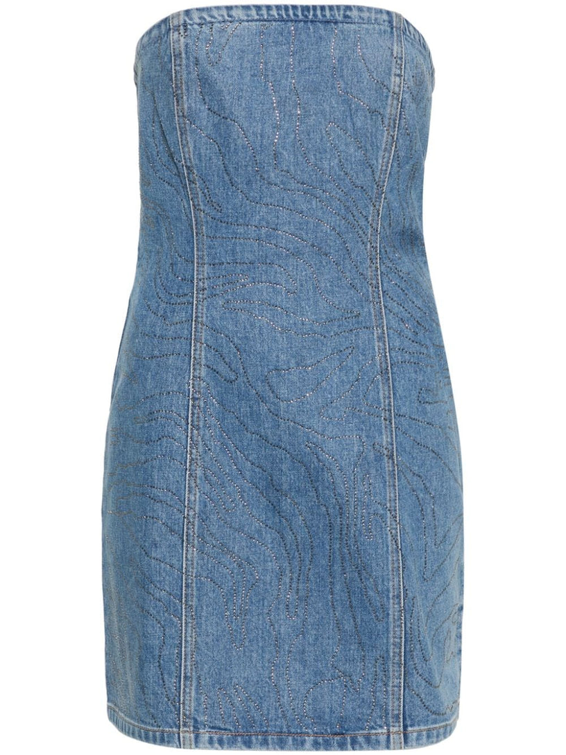 ROTATE Rhinestone denim dress