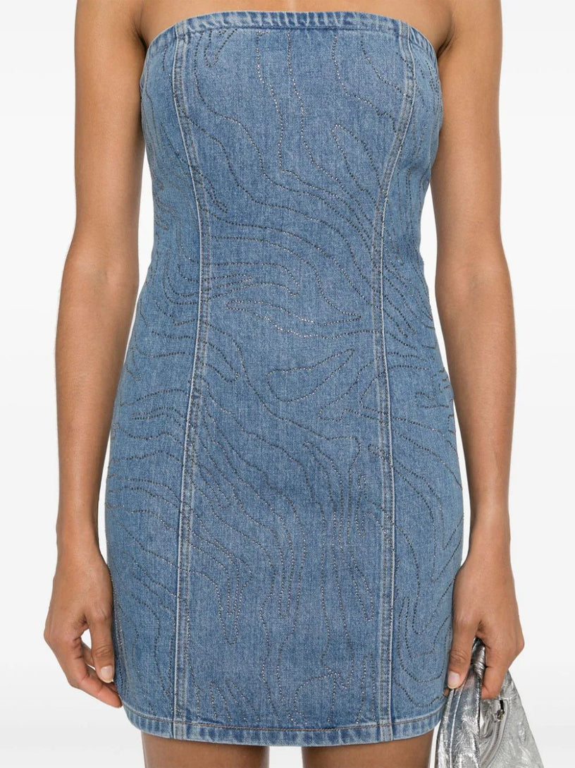 Rhinestone denim dress