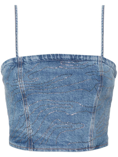 Rhinestone denim top