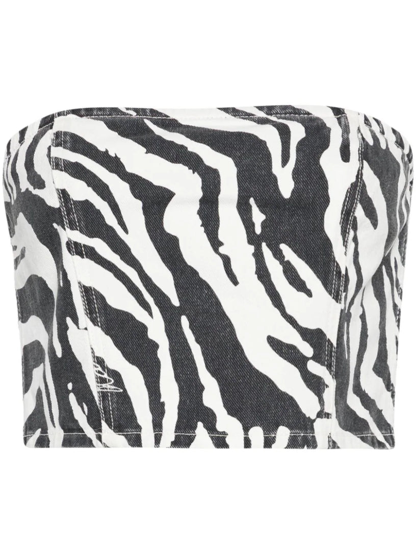 ROTATE Zebra denim top