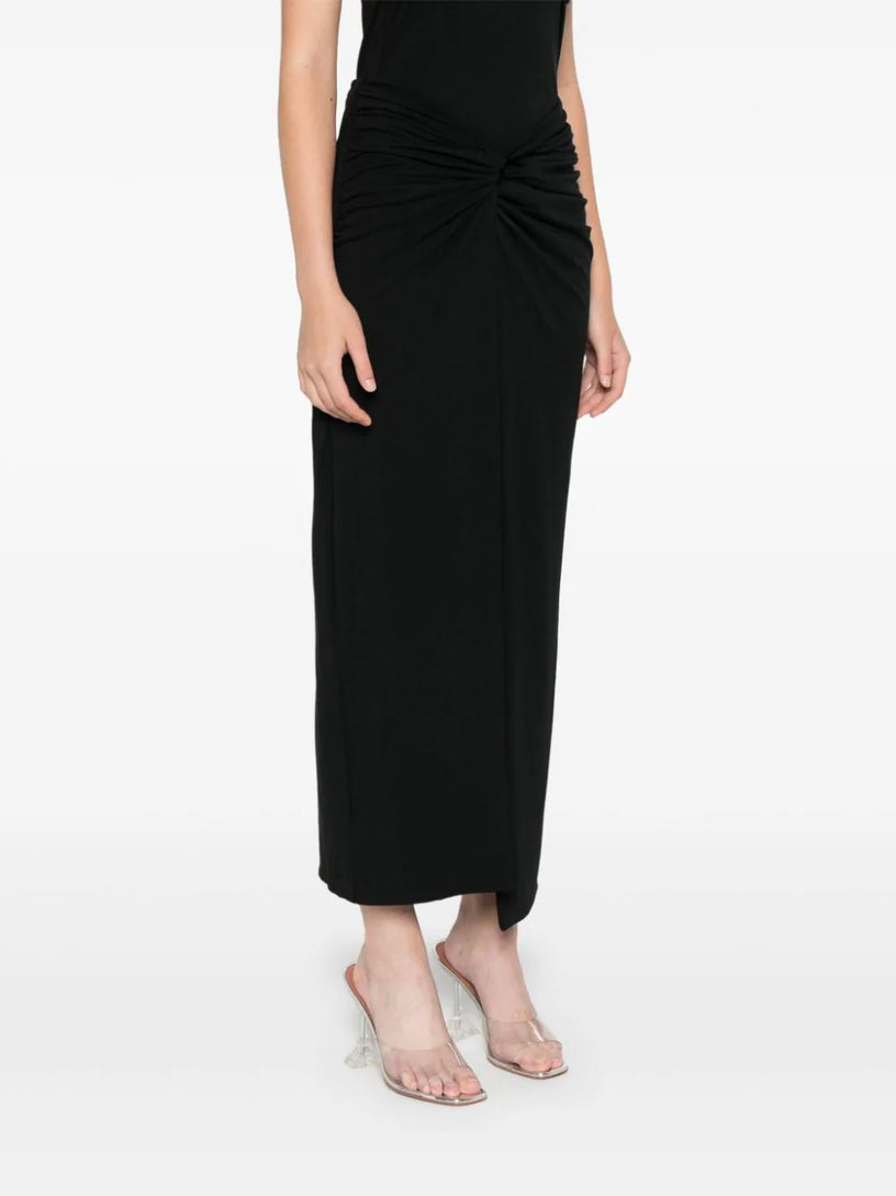 Long skirt with twisted detail