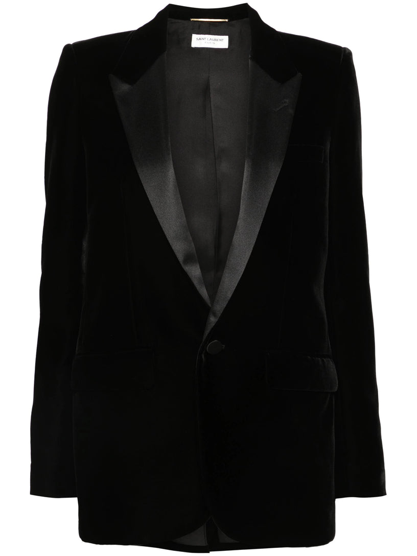 Saint Laurent Single-breasted velvet tuxedo jacket