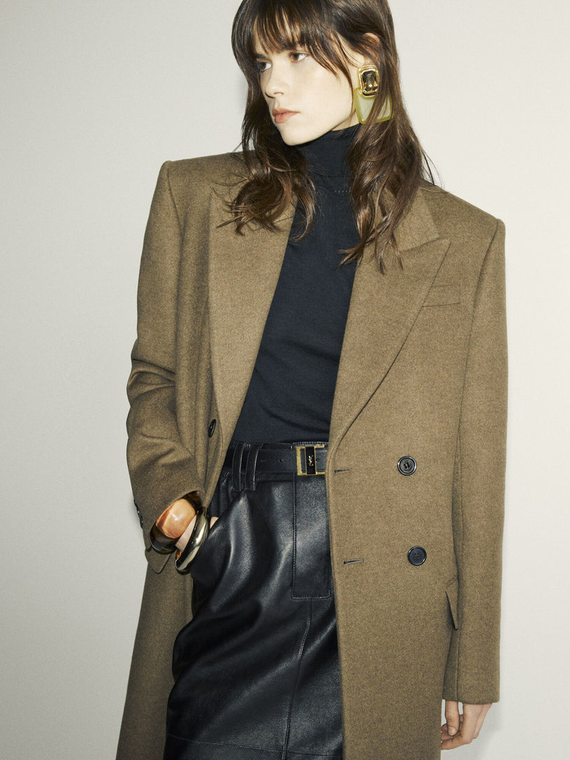 Long coat in cashmere and wool felt