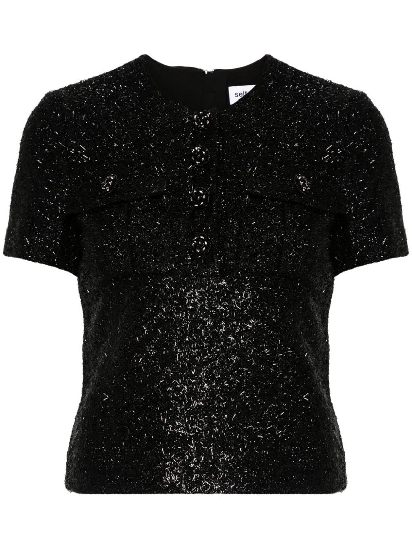 SELF PORTRAIT Tinsel boucle top