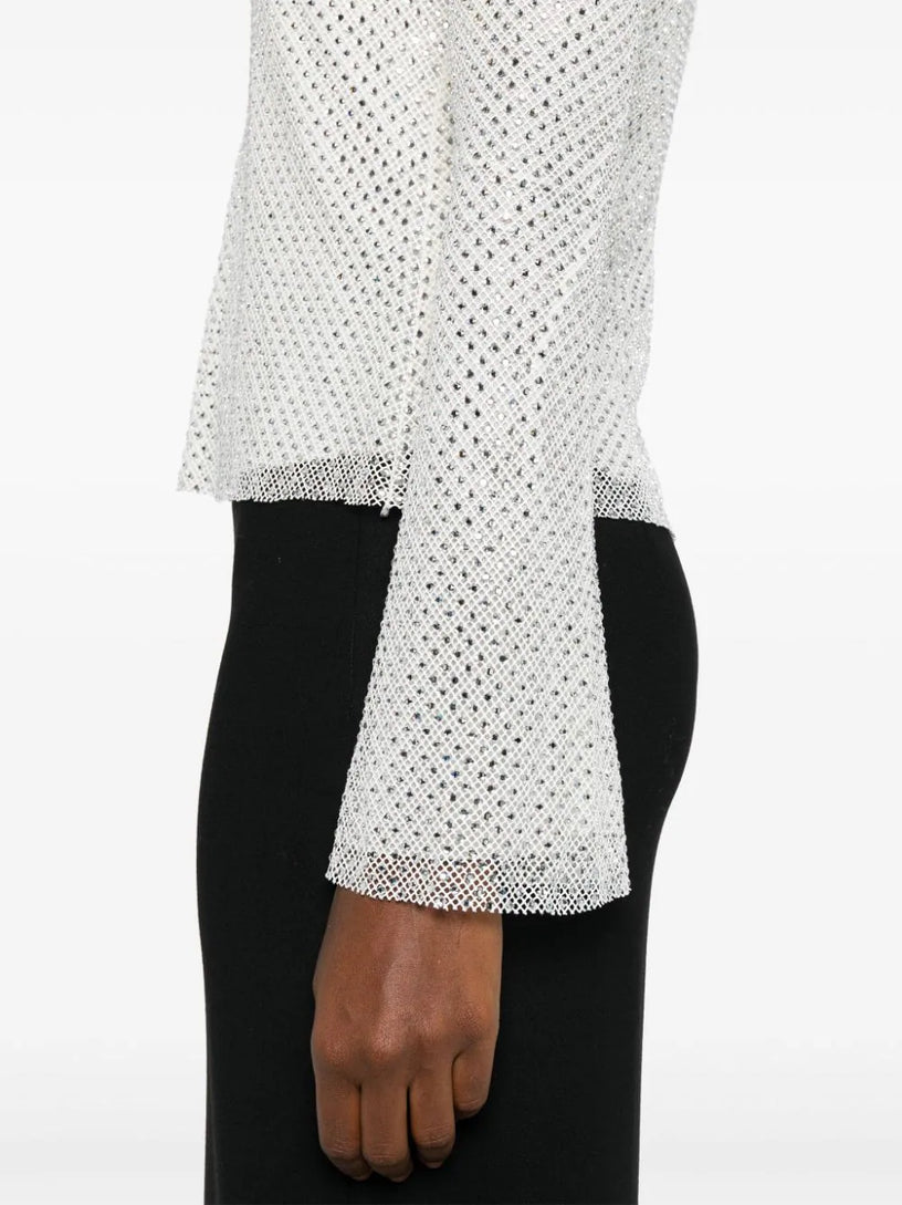 Rhinestone fishnet top