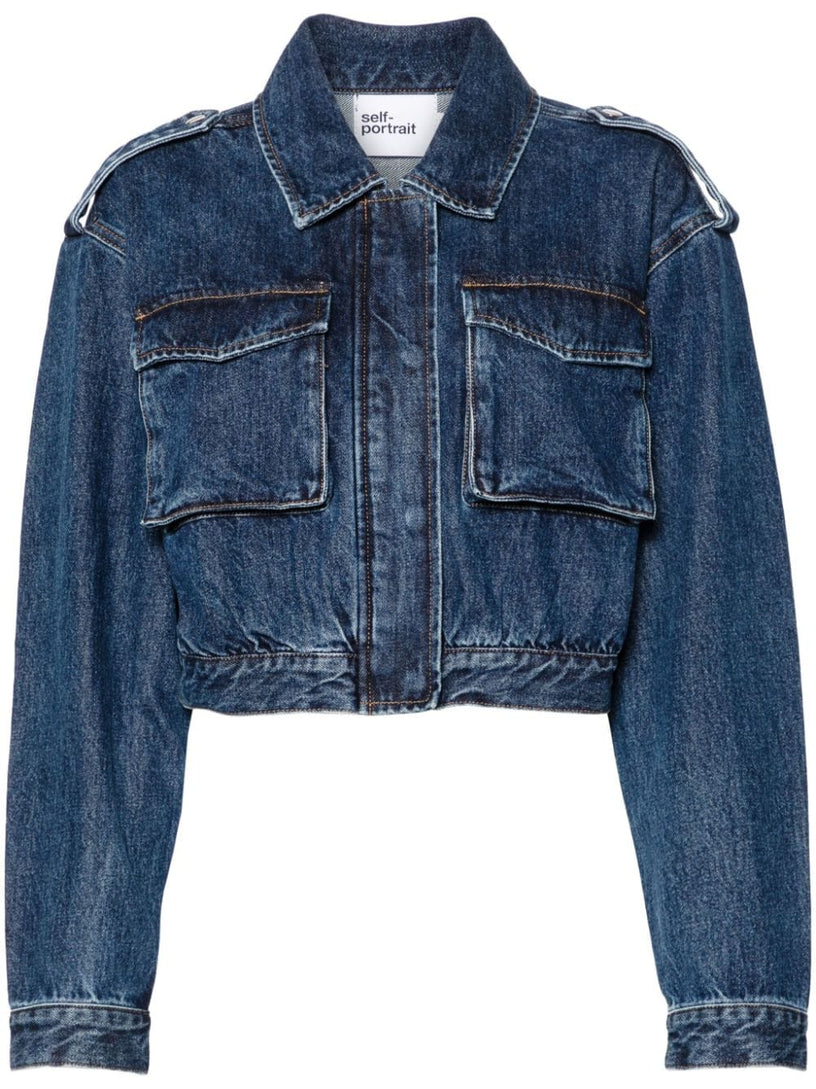 Denim utility cropped jacket