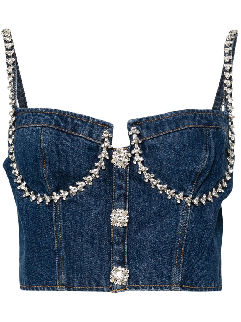 Diamante denim top