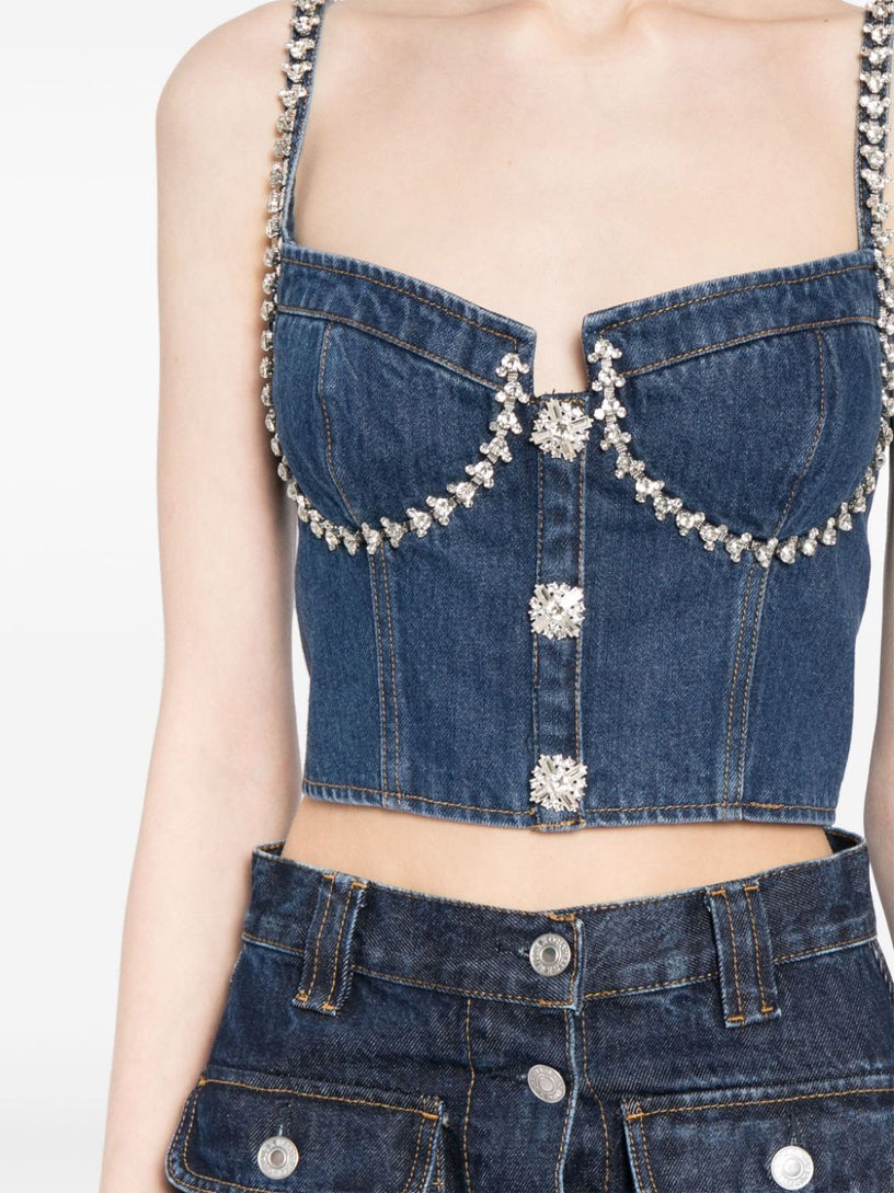 Diamante denim top