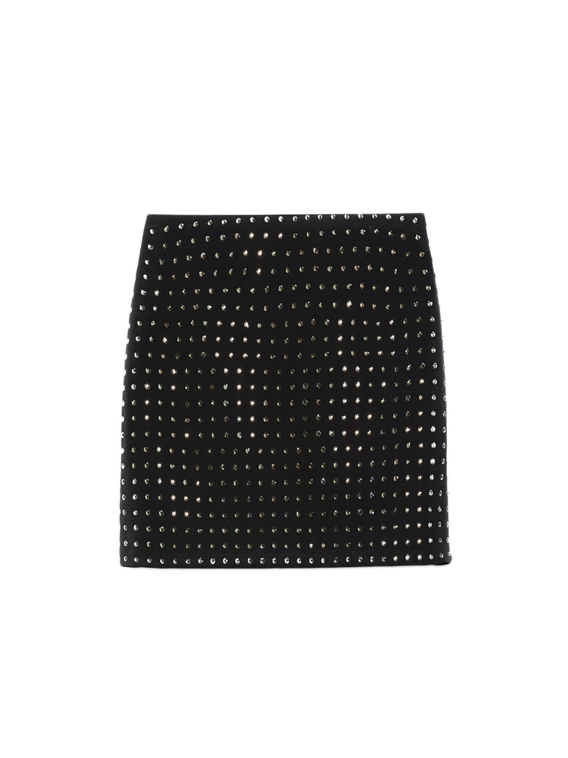 Jacopo skirt in scuba jersey with rhinestones