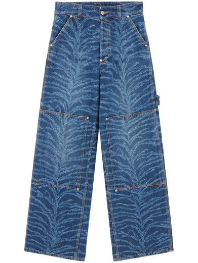 Tiger Pattern Cargo Jeans