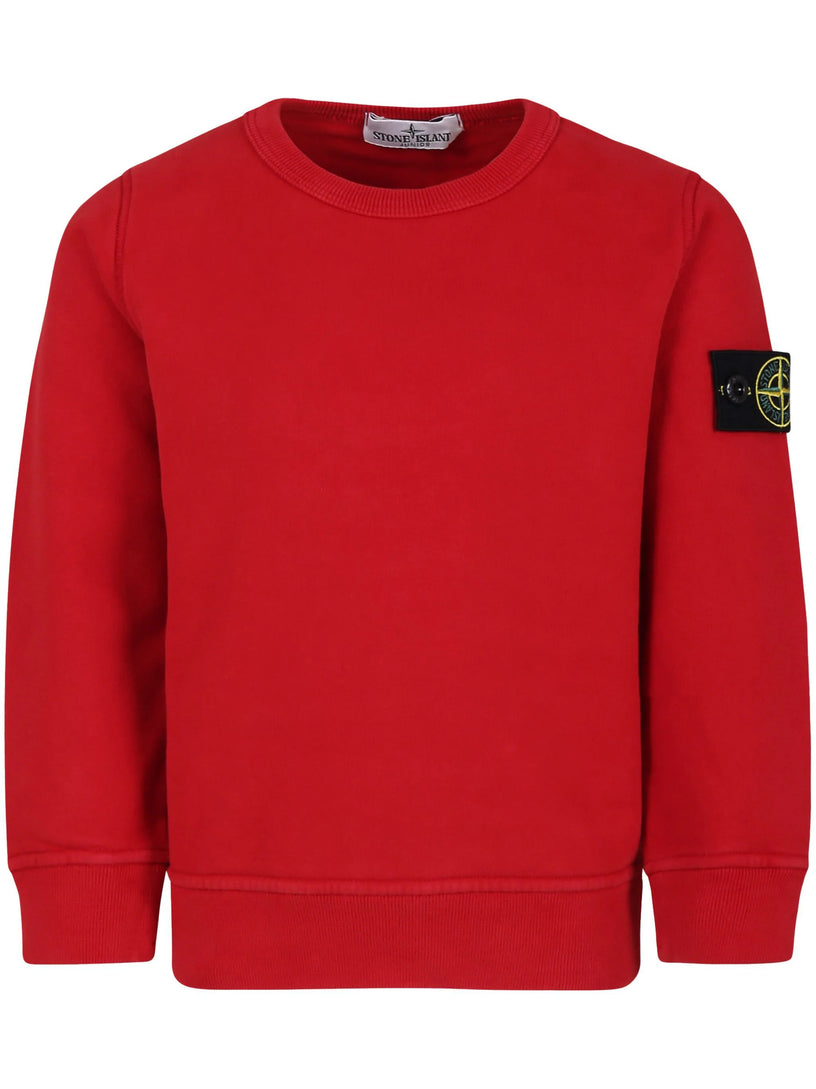 STONE ISLAND Kids Compass-badge cotton sweatshirt