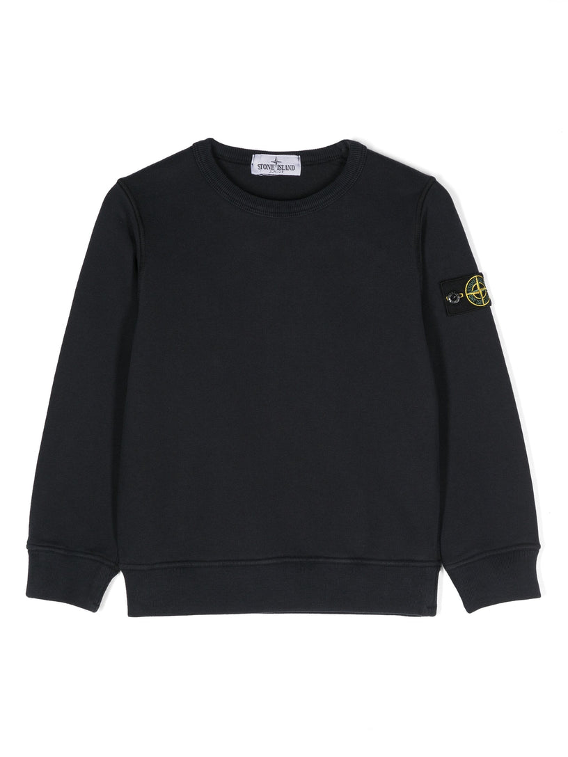 STONE ISLAND Kids Compass-badge cotton sweatshirt