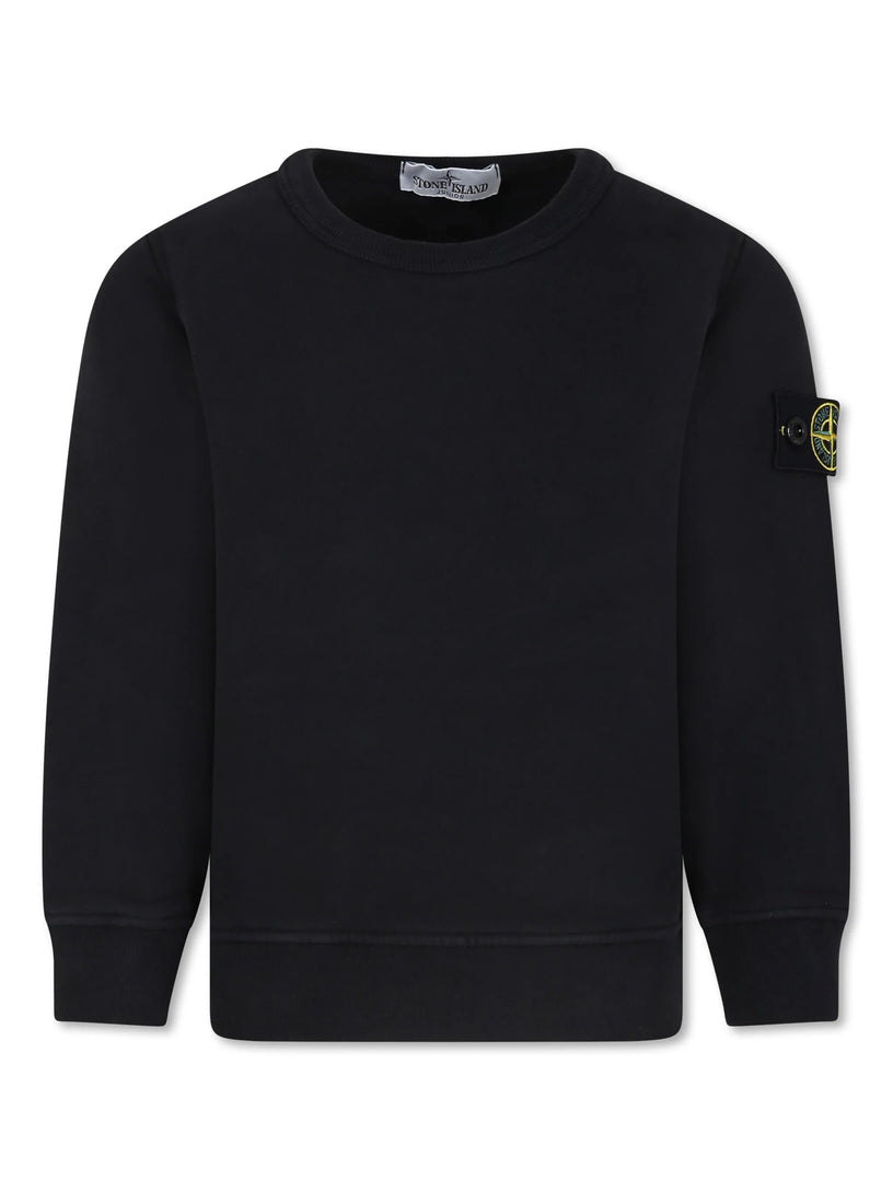 STONE ISLAND Kids Compass-badge cotton sweatshirt