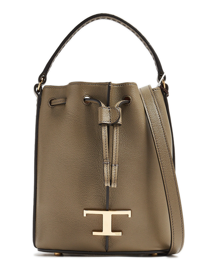 Micro Timeless Bucket Bag in leather