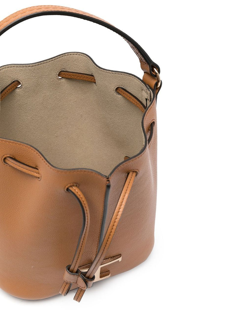 Micro Timeless Bucket Bag in leather