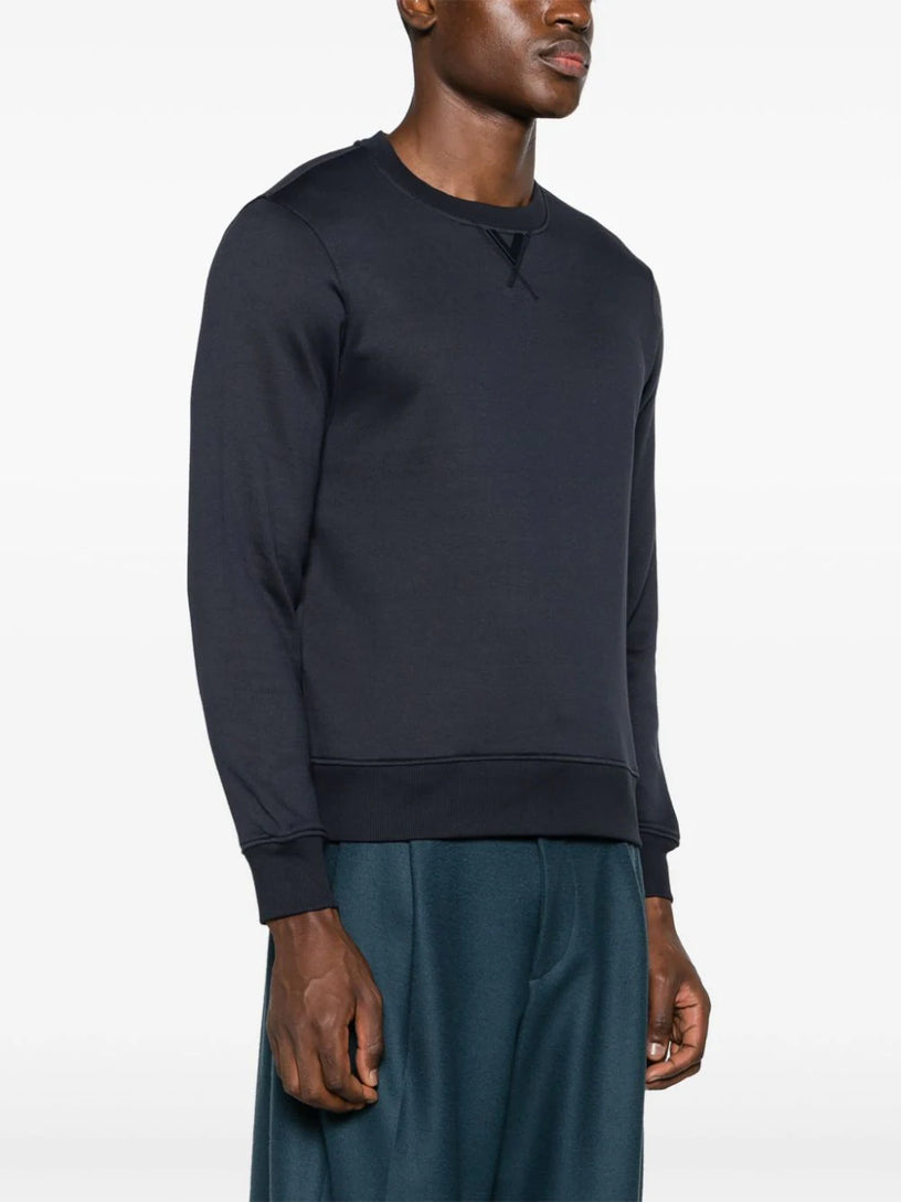 Valentino crewneck sweatshirt in cotton with rubberized V Detail