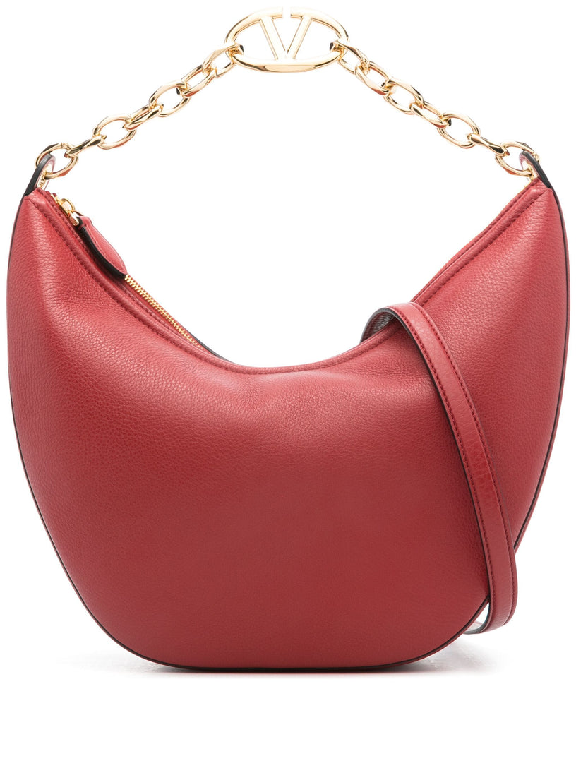 Valentino Garavani Medium hobo vlogo moon bag in grained calfskin