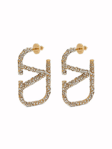 Vlogo signature earrings in metal and Swaroski® crystals