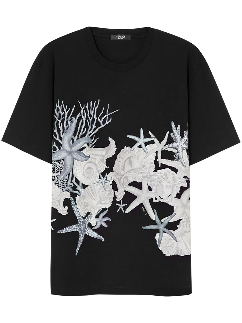 VERSACE T-shirt with barocco sea motif