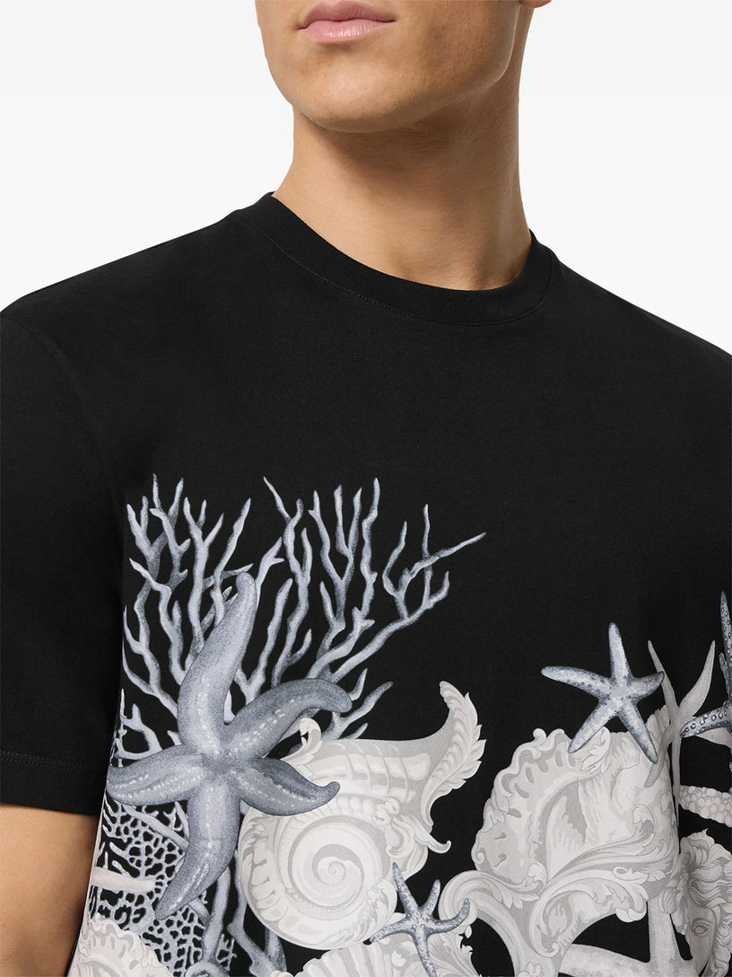 T-shirt with Barocco sea motif