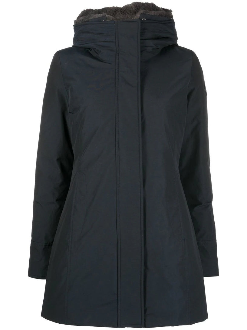 WOOLRICH Boulder parka in ramar cloth with hood and detachable faux fur trim