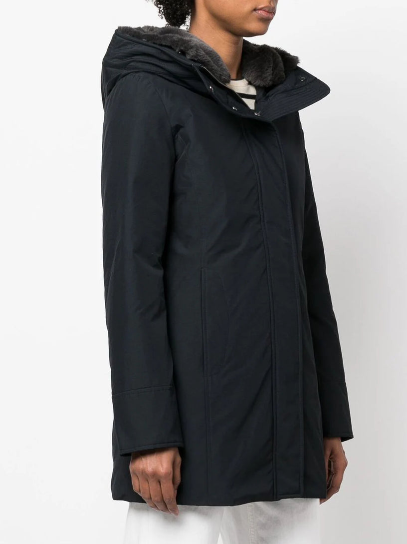 Boulder Parka in Ramar Cloth with Hood and Detachable Faux Fur Trim