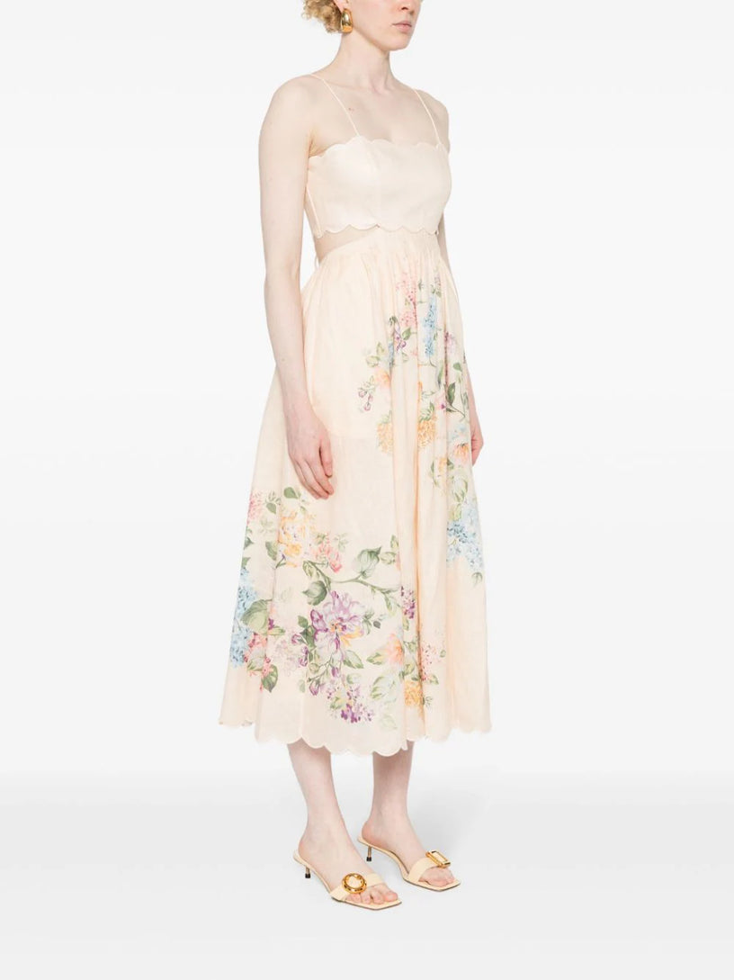 Halliday scallop midi dress